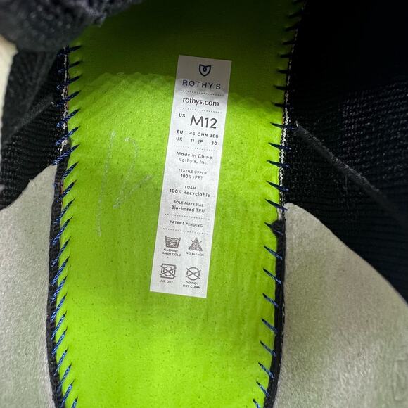 Rothy’s The RS01 Sneaker in Black Men’s Size 12 NEW - Picture 14 of 14